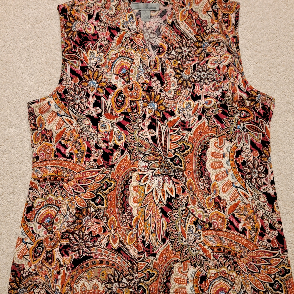 ByDesign Women's Paisley Sleeveless Top/Size XL